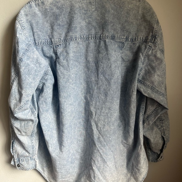 Liz Wear Vintage Denim Shirt Women’s Size Small Stone Washed 90s Y2K Grunge Boho - Picture 7 of 9